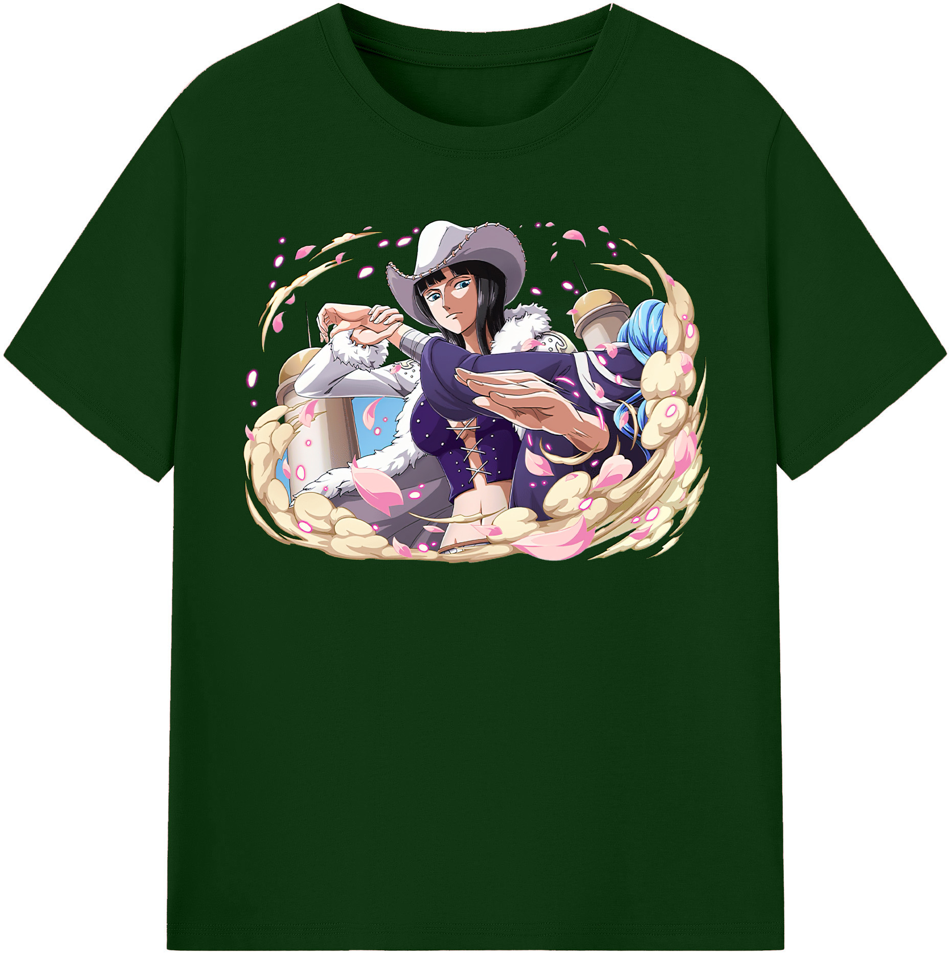 ワンピース ニコ・ロビン ONE PIECE Nico Robin 綿100％半袖Tシャツ（フロントプリント）